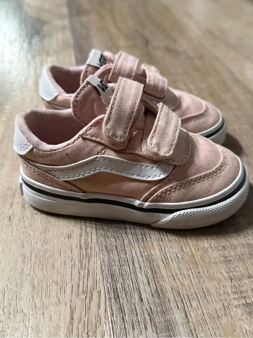 Vans Toddler Pink Canvas Velcro Sneakers size 5